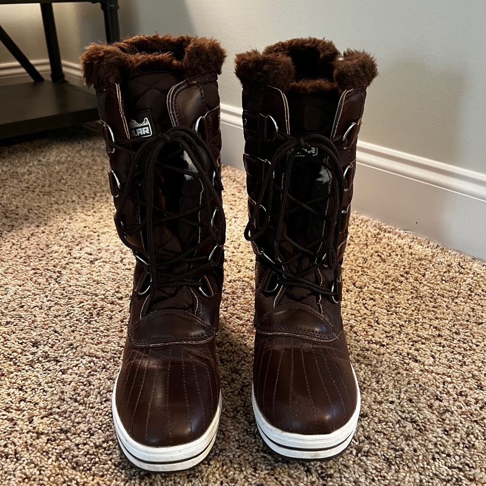 NWOT Polar Tall Women's Snow Boots, Brown, Size 10